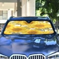thumbnail image 4 of Universal Fit Accordion Auto Sunshade Windshield Sunshade 55'' x 27.6'' Sunflowers Pattern, 4 of 8