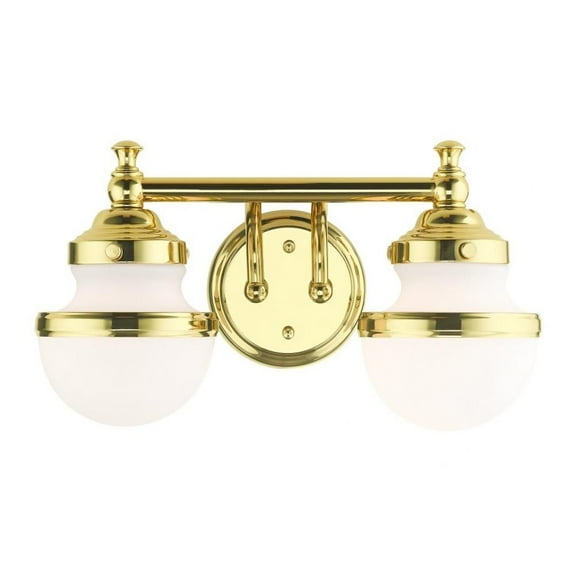2 Light Bathroom Light in Modern Style 15 inches Wide By 8.25 inches High-Polished Brass Finish Bailey Street Home 218-Bel-4188795