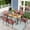 Red, variant on Sophia & William 7 Piece Patio Dining Set 60" Teak Dining Table and 6 Brown Textilene Chairs