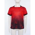 thumbnail image 3 of Moggemol Maillots de Soccer pour Garçons Uniformes d'Entraînement de Soccer Manches Courtes Col Rond Chandail d'Entraînement de Basketball Rouge 16, 3 of 5