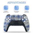 thumbnail image 4 of Skin Sticker for PS5 Slim Standard PS5 Pro Disc Digital Edition Console and Controllers Decals for Playstation 5 (Bright Blue Flowers,PS5 Slim Disc Edition), 4 of 5