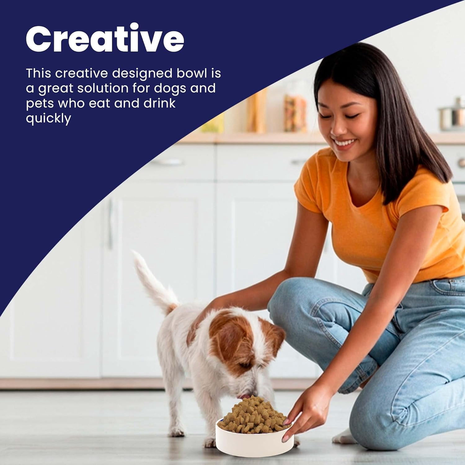 by Ethical Products – Ceramic Stoneware Pet Bowl for Cats and Small Dogs,Classic Heavy Duty Non Slip Ceramic Cat Dish Dog Bowls for Food and Water