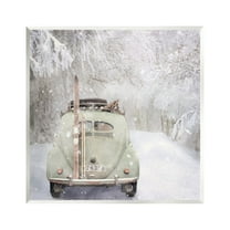 Stupell Industries Vintage Buggy in Snow Transportation Painting Unframed Art Print Wall Art, 12 x 12
