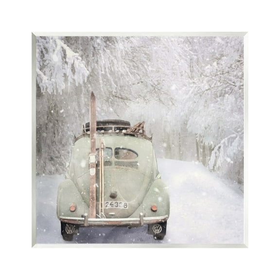Stupell Industries Vintage Buggy in Snow Transportation Painting Unframed Art Print Wall Art, 12 x 12