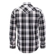 thumbnail image 2 of Mens Western Pearl Snap Button Down Casual Long Sleeve Plaid Cowboy Shirt (#16 Black/White/Blue, 2XL), 2 of 3