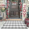 thumbnail image 3 of Plaid Rug, 25.6 x 49 in Grey and White Outdoor Rug Front Door Decorative Mat, Hand-Woven Foldable Rug for Layered Door Mats Washable Carpet for Front Porch, Entryway, Farmhouse, 3 of 3