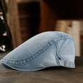 thumbnail image 4 of D-GROEE Unisex Denim Newsboy Hats Flat Retro Style Cabbie Driving Berets Hat Cotton Dad Cap for Men Women, 4 of 8