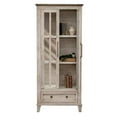 thumbnail image 3 of Benjara Kohl 70 Inch Cabinet, Drawer, Glass Doors, Solid Mango Wood, Cream Brown, 3 of 5