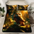 thumbnail image 2 of Erosebridal Owl Sheets Queen Cartoon Bird Safari Animal Bed Sheets Set Wild forest Woodland Animal Print Sheet Set Soft Microfiber Bed Set 4Pcs Queen - Fitted Sheet Top Sheet 2 Pillowcases, 2 of 5
