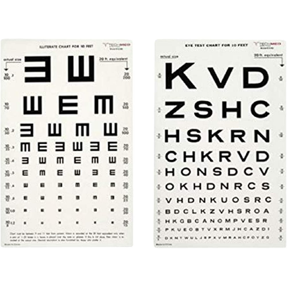 Dukal Illuminated Tumbling E Eye Chart 10 Ft Visual Acuity Testing