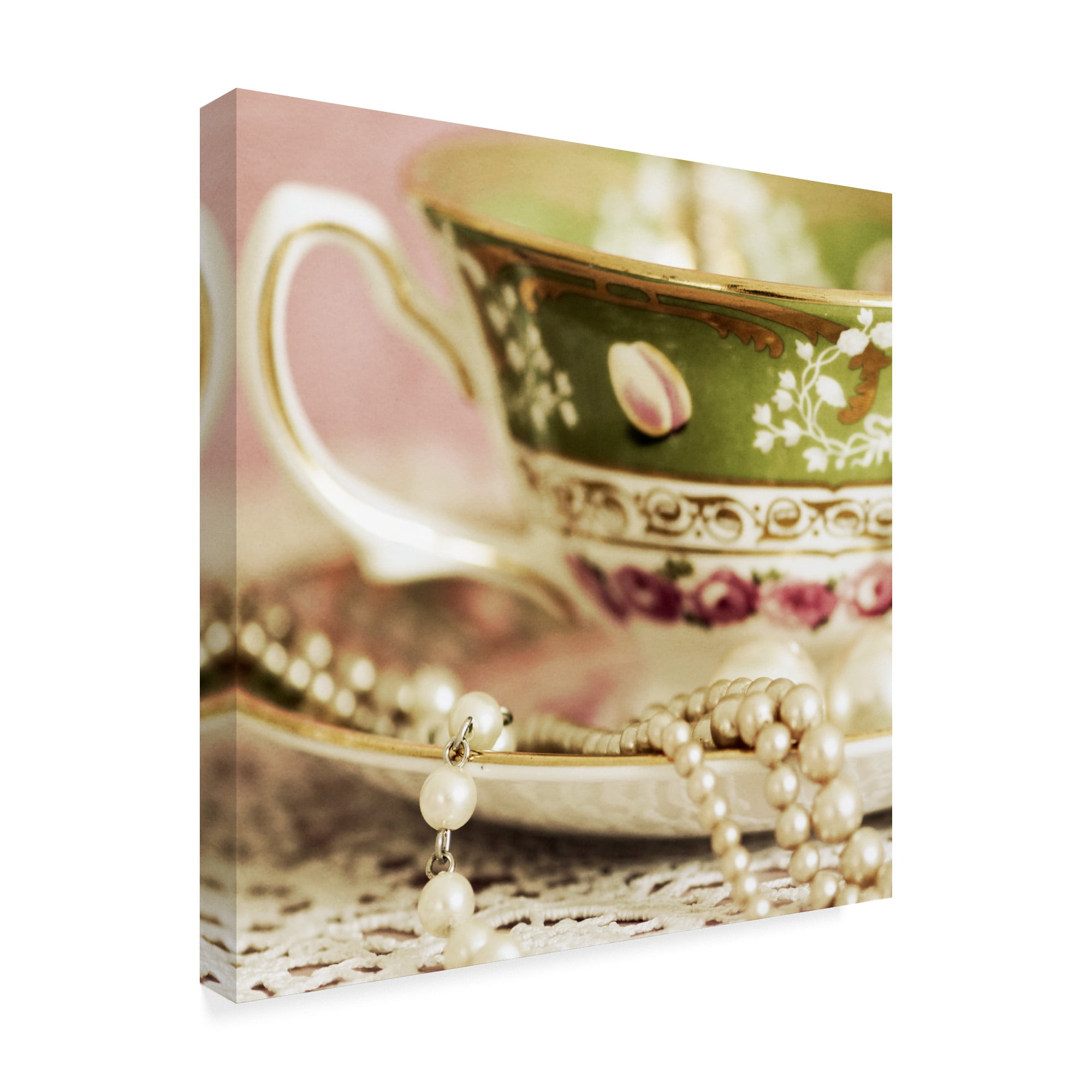 Trademark Fine Art 'Antique Cups And Saucers 1' Canvas Art by Tom Quartermaine