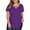 Purple 1, variant on JYLFC Plus Size Shirts for Women Criss Cross Neck Short Sleeve T-Shirts, Black 3XL