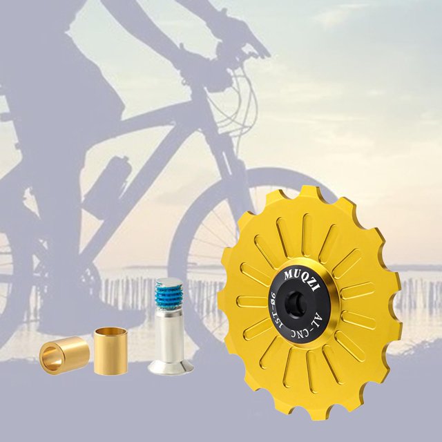 11T / 12T / 13T / 14T / 15T / 16T / 17T Polea de Desviador Trasero, Bicicleta Bicicleta Co de Cerámica Jockey Rueda de Aleación de Aluminio Rodi 15t oro Soledad Rueda de jinete