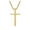 Gold, variant on Women's Men's Stainless Steel 5 Colors Sandblast Finish Cross Pendant Necklaces with Chain Rainbow