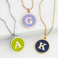 thumbnail image 2 of Personalized Planet Women's Round Enamel Initial Necklace, 2 of 4