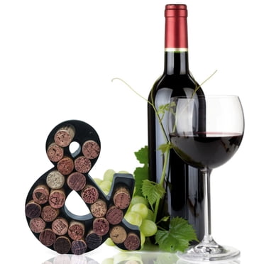Made Easy Kit Metal Letter Wine Cork Holder, Black, Metal, Set of 1