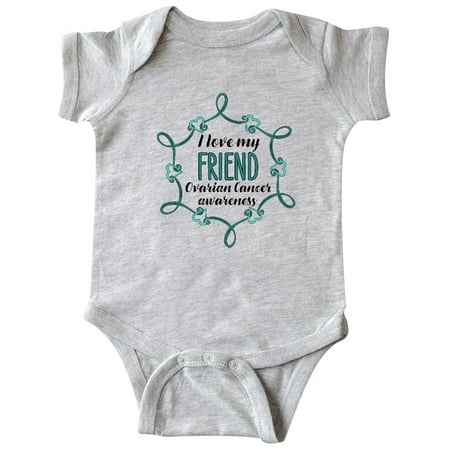 

Inktastic I Love My Friend Ovarian Cancer Awareness Gift Baby Boy or Baby Girl Bodysuit