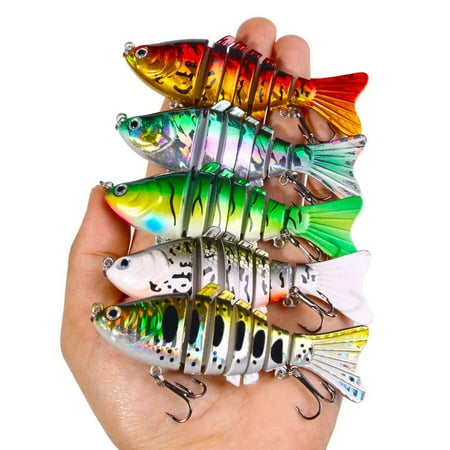 Artificial Fishing Bait with Hook Multi Jointed Swim Crank Fishing Lure 3.9 in/0.56 oz Bionic Hard Fishing Bait Suitable for Fresh Water and Saltwater