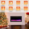 thumbnail image 4 of Ktaxon 36" Electric Fireplace, Inserts/Wall Mounted Fireplace Heater with WiFi Remote Control, 12 Adjustable Flame Colors, Log & Crystal, 8H Timer for Living Room, Bedroom, 4 of 13