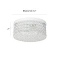 thumbnail image 3 of Elegant Designs Support de Plafond Rond 12 Pouces Elipse Crystal 2 Lumières Blanc, 3 of 3