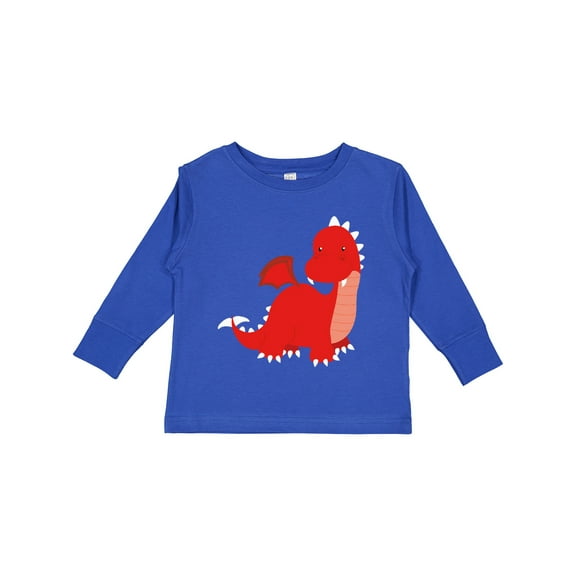 Inktastic Adorable Red Dragon Boys Long Sleeve Toddler T-Shirt