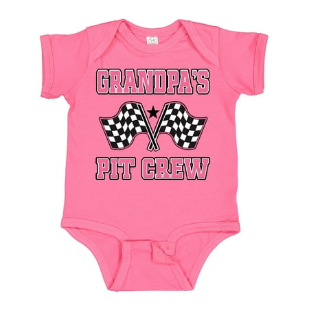 

Inktastic Grandpa Pit Crew Girls Racing Flags Gift Baby Girl Bodysuit