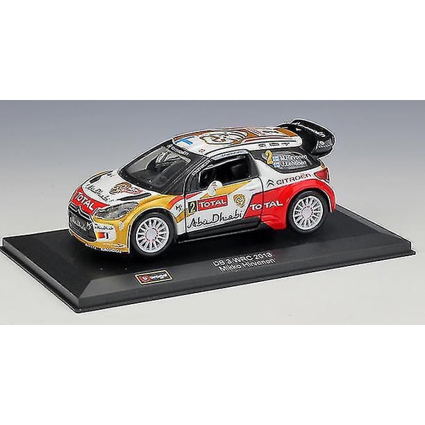 Maqueta de coche de aleación de carreras de rally fundido a presión, escala 1:32, blanco