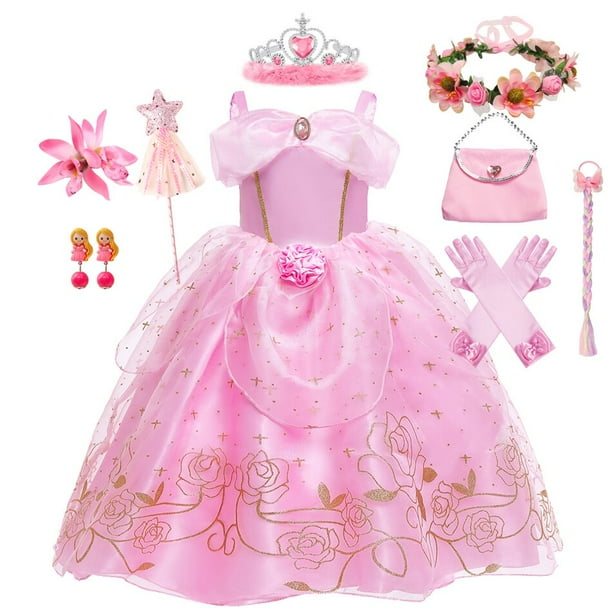 Vestido De Princesa Aurora Para Niñas, Disfraz De Cosplay De Bella