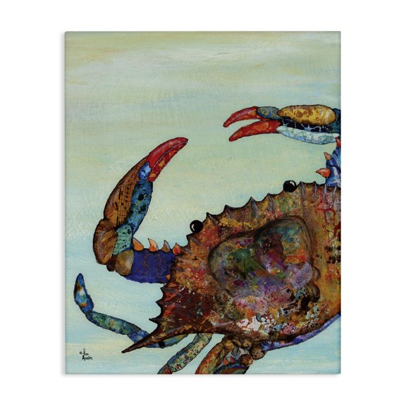 Stupell Industries Bohemian Crab with Collage Pattern Canvas Art, 16 x 20, by Lisa Morales