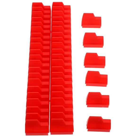 Homoyoyo Red Plastic Wrench Organizer Wall Mount with Individual Slots 2 Sets Tool Storage