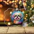 thumbnail image 3 of Hippie Shih Tzu Portrait oil painting Watercolor Tie-dye Vintage Acrylic Benelux Ornament Lion Dog Lover Gifts Home Tree Decor - 00015, 3 of 4