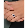 thumbnail image 3 of Diamond-Capitals 2.30 Carat Round Cut Blue Sapphire Gemstone with Natural Diamond Stunning Engagement Ring for Girls Solid 14K White Gold Size 7, 3 of 8