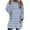 Navy, variant on Women‘s Winter Warm Round Neck Side Pocket Printing Long Sleeved Thick Hood Top Outfits Fall Clothes Basic Winter Clothing