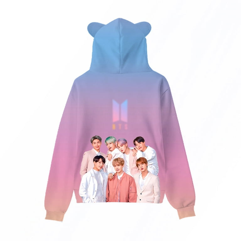 BTS Cat Ear Hoodie Merchandise Kpop Sweatshirt BTS Merch Stuff