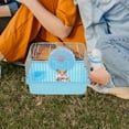 thumbnail image 3 of Miangastore Vet Visits Hamster Travel Carrier Cage Blue Portable 1Set 9.3X6.6X6.5in, 3 of 8
