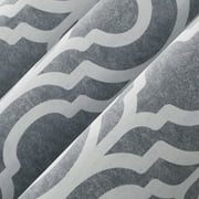 Sun Zero Eldon Trellis Print Blackout Grommet Curtain Panel, 40X84, Grey