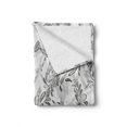 thumbnail image 2 of Grunge Soft Flannel Fleece Blanket, Monochrome Line Art Style Leaves Natural Floral Pattern Sketchy Modern Design, Cozy Plush for Indoor and Outdoor Use, 50" x 70", Black Grey White, by Ambesonne, 2 of 6