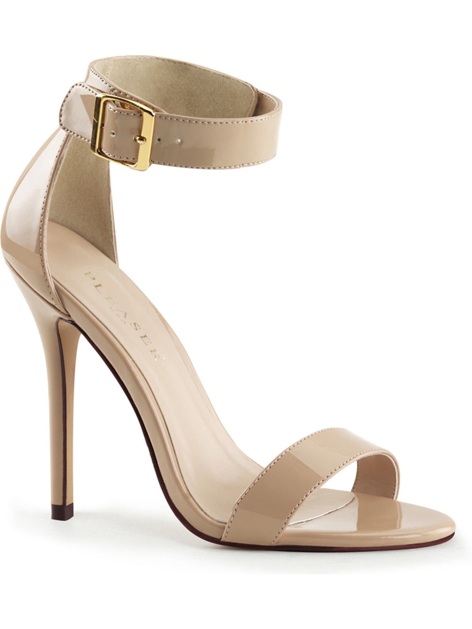SummitFashions - womens charming nude dress shoes with ankle strap and ...
