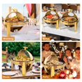 thumbnail image 2 of Juego de platos tipo buffet para rozaduras ROVSUN, 6 litros, redondos, de acero inoxidable dorado, 2 of 8