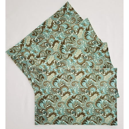 

Brown & Teal Paisley Placemats by Penny s Needful Things (Wave - Set of 2) (Quilted Chocolate Brown)