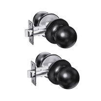ARPHA 2PCS Non-Locking Passage Door Knob, Dummy knob Door Handle Set, Round Ball Handle, Privacy Black Door Knob for Left-handed & Right-handed Doors, Ball Shape Door Hardware for Hallway or Closet