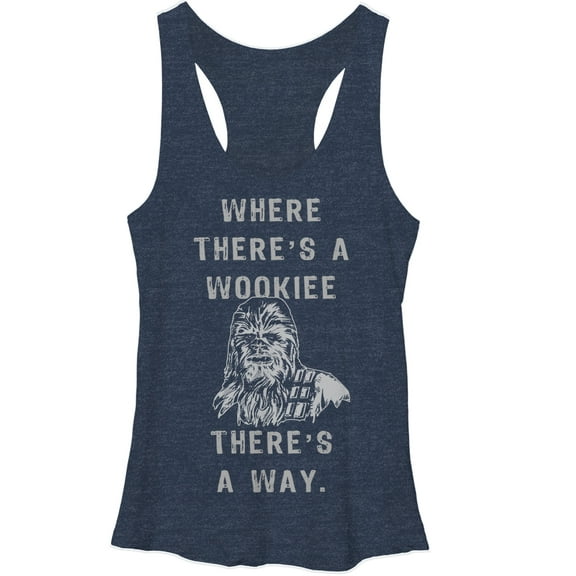 Women's Star Wars Wookiee Way  Racerback Tank Top Navy Heather Large