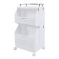 thumbnail image 1 of Rolling Utility Cart with Drawer, 2 Sizes Multifunctional Utility Rolling Storage Organizer with 4 Wheel,Folding Laundry Basket Storage Cart for Kitchen Bathroom Living Room Office, 1 of 7