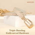 thumbnail image 5 of JASGOOD Women's Western Skinny Belt with Carving Buckle Cowgirl Cowboy Waist Belt for Jeans Dresses, 5 of 9