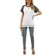 thumbnail image 4 of Capreze Women Raglan Sleeve Summer Tops Short Sleeve Crewneck T-shirt Ladies Solid Color Tee Shirt, 4 of 4