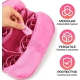 thumbnail image 3 of Travel Makeup Bag, Fold Down Cosmetic Case with Brush Organizer, Large Capacity Water-Resistant PU Leather Toiletry Bag for Women, Portable Makeup Organizer for Travel, 3 of 6