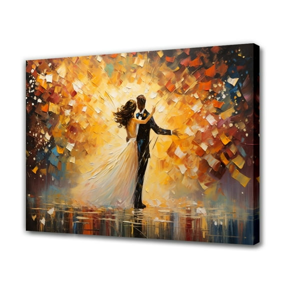 Painting Of Couple Dancing Canvas Poster Bedroom Decor Sports Landscape Office Room Decor Gift,Frame-style,08x12inch(20x30cm)