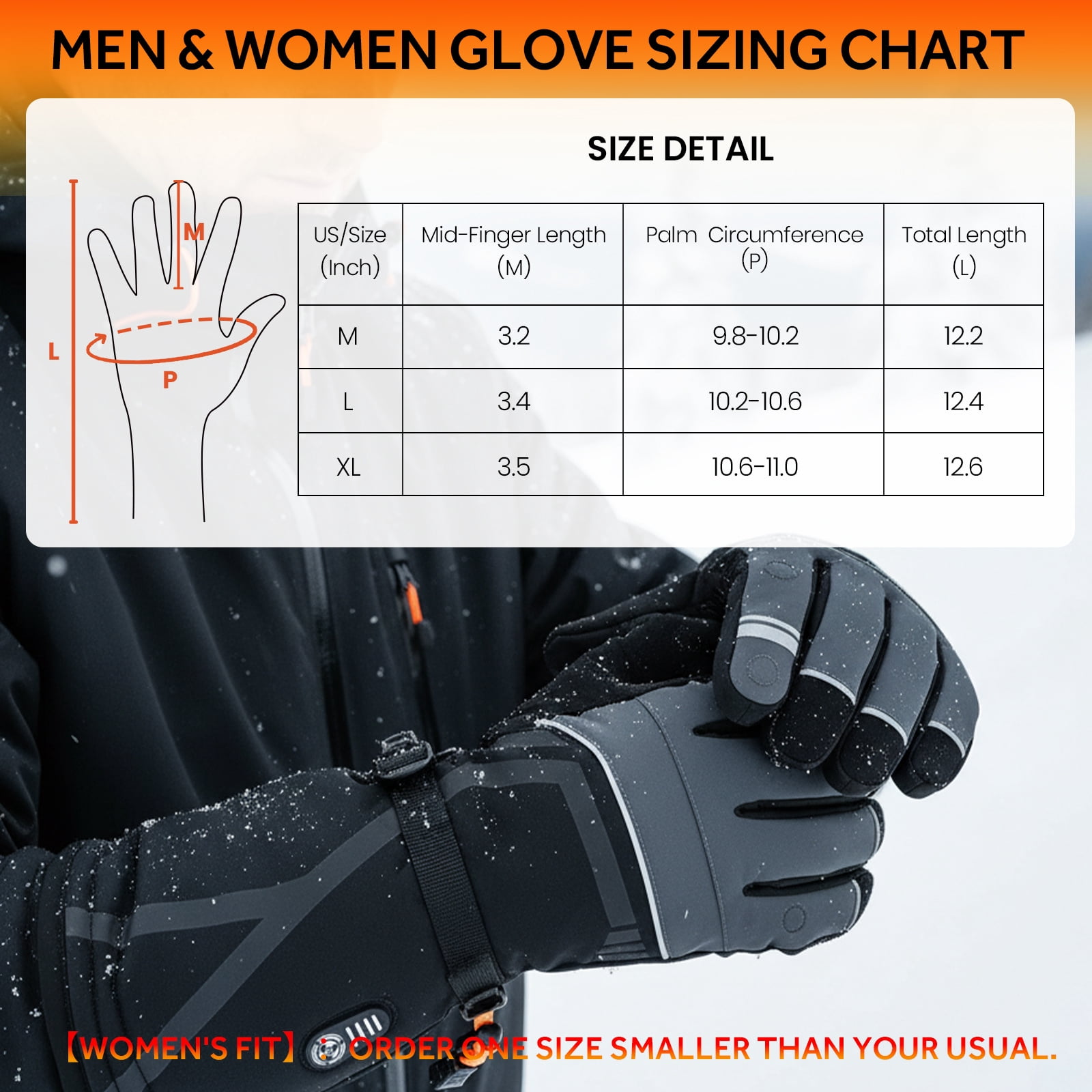 Lobmouse Heated Gloves for Men Women,Electric Rechargeable Waterproof Touchscreen Winter Gloves,2.5-Hour Fast Charging,for Camping, Ski, Fishing,Snowboard