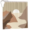 thumbnail image 4 of LNWH Waterproof Shower Curtain, Polyester Retro Sunset Mountain Silhouette Pattern Bathroom Shower Curtains Sets with 12 Shower Curtain Hooks, 72x72 Inches, 4 of 8