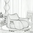 thumbnail image 2 of Luckynote Bean Bag Chair, Oversized Large Puff with Armrests, Fluffy Cloud Mini Couch and Gaming Lounge Chair for Adults, White, 2 of 6